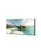 Canvas Wall Art Refined Finish Dinosaurs On The Beach 140x70 Cm