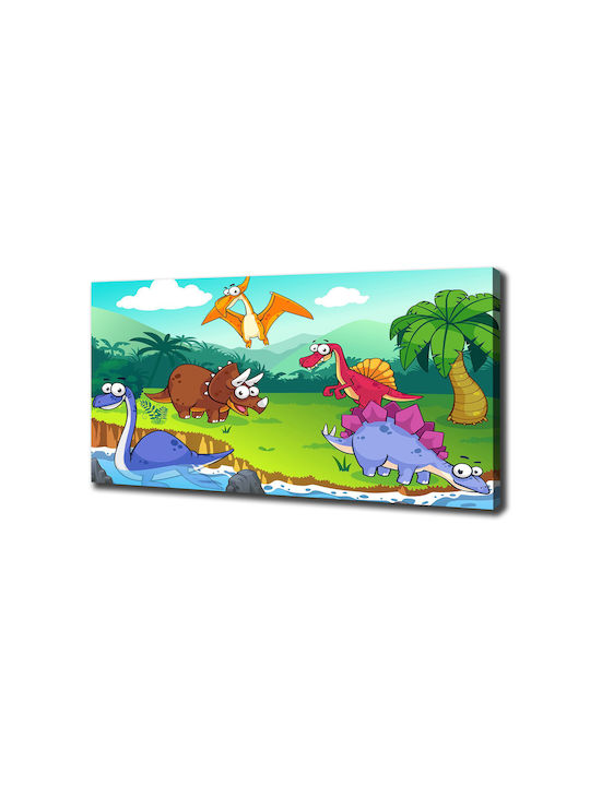 Dekorative Kinder Wandkunst Leinwand Kein Rahmen Für Jeden Raum Dinosaurier 140x70 cm