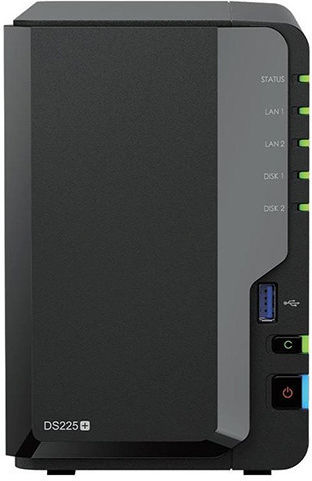 Synology Diskstation DS225+ NAS Turm 12TB und 2 Ethernet-Ports