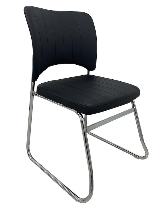 Scaun Vizitator Comforthub în Culoare Negru 43x42x78cm 6buc