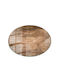Round Table Panel Tempered Glass Wooden Plank Design Natural Style Ø 90 Cm