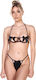 Bra Set String Panties Cut-Outs Bows Black