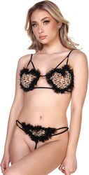 Sexy Dessous-Sets von Comfort mit Animal Print String-Set Kilo-Taki Herzform Leoparden