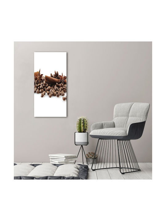 Wall Canvas Painting Ready Immediate Placement Brown Grains 50x100 Cm