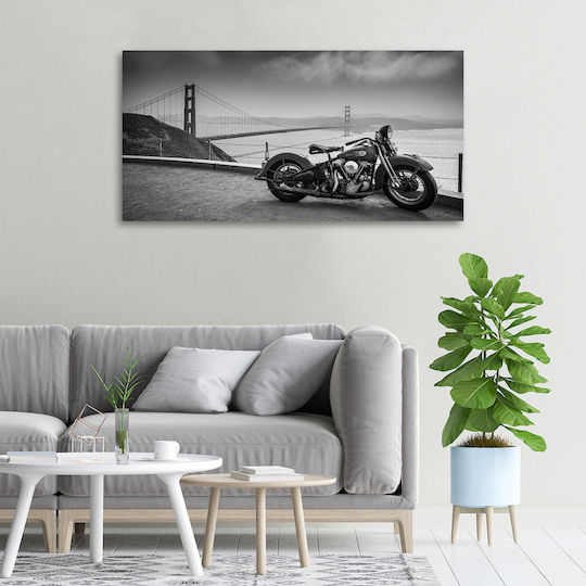 Dekoratives Gemälde Wand Leinwand Hochwertige Motorrad 100x50 cm