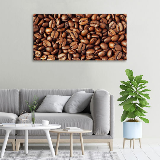 Wandbild Segeltuch Materialien Hochwertige Körner Kaffee 100x50 cm
