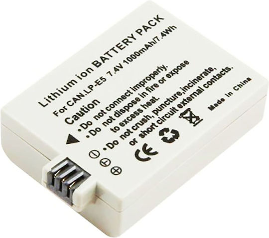 Avizar Li-ion Battery 1000mah Camera 7.4v Compatible Lp-e5 Canon Eos 1000d White