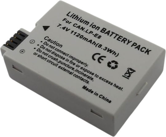 Avizar Li-ion Batterie 7.4v Kamera Canon Eos 1120mah Kompatibilität Lp-e8 Weiße