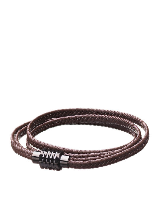 The Gem Stories Men's Leather Bracelet 21cm