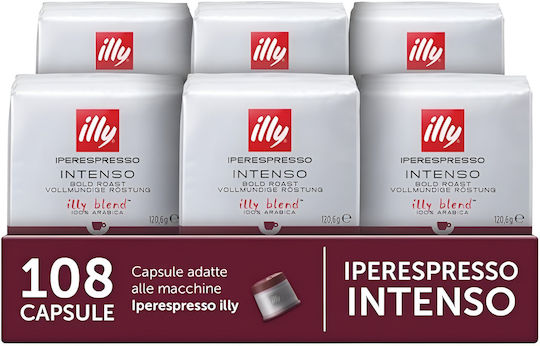 Illy Kapseln Espresso Intenso Intenso Kompatibel mit Maschine Iperespresso 108Mützen
