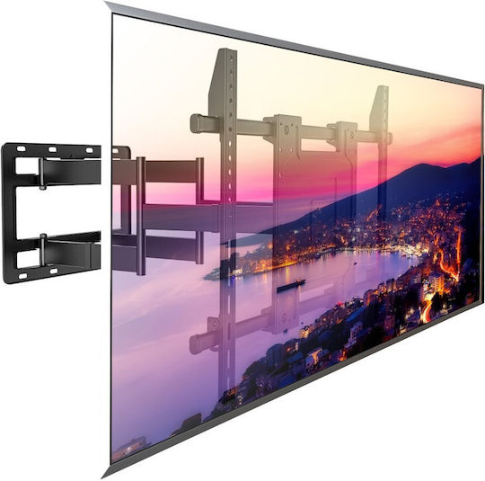 Techly Tv Mount Ultra Slim Επικλινόμενη Βάση Διπλό Βραχίονα Tv 65”-110” Full-motion Έως 120kg