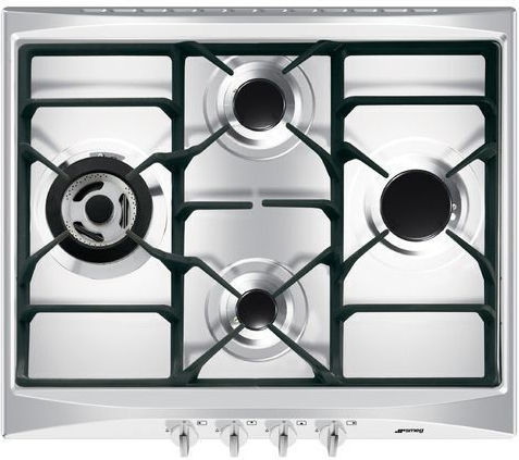 Smeg Εστία Φυσικού Αερίου Αυτόνομη Inox 60x50.3εκ.