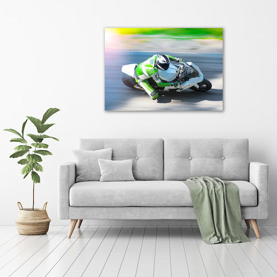 Dekorativer Wandgemälde Leinwand Hochwertige Rennmotorrad 100x70 cm