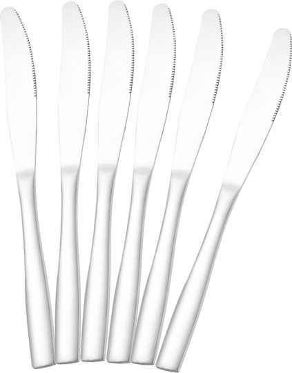 Cheffinger Set 6 Table Knives 23cm In High-strength Stainless Steel Silver