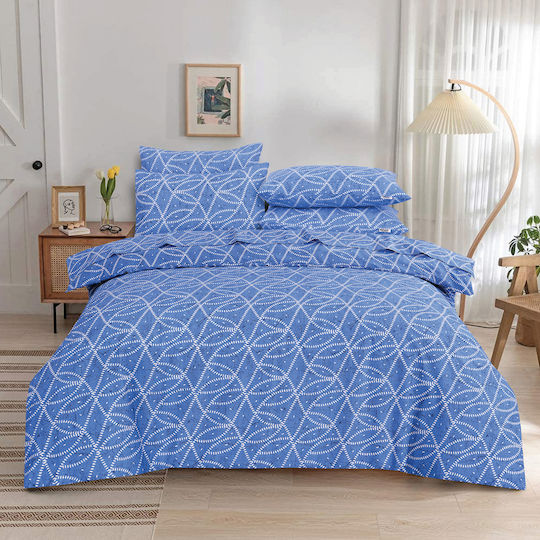 Casa Colori Sheet Sets Semi-Double with Elastic 120x200+30cm. Imperial Imperial Blue 3pcs