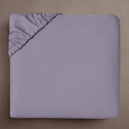 Isadore Lorraine Noua Ediție Limitată Cearceaf De Pat Semi Dublu Cu Hugger Din Cauciuc 120x200+30cm Fade Lila 3 Bucăți