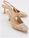 Leather Beige Heels