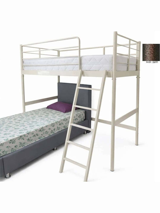 Pat Loft Paturi Pentru Copii Cușetă Single Maro...