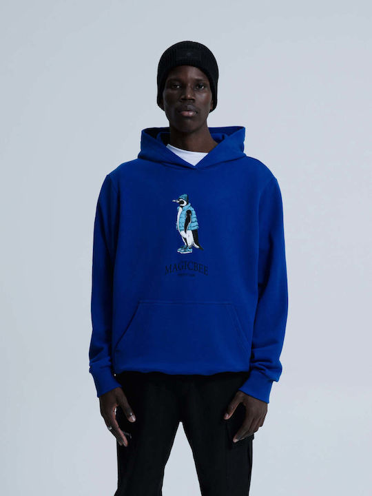 Magic Bee Φούτερ με Κουκούλα Royal Blue