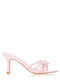 Mules from Patent Leather with High Heel in Pink Color