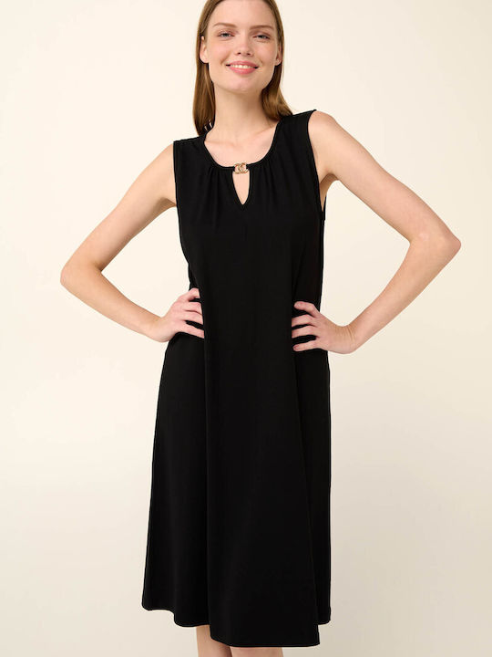 Vamp Sommer Midi Damenkleid Einfarbig