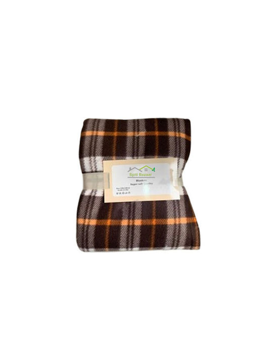 SpitiBazaar Blanket Fleece Queen 220x240cm Coffee