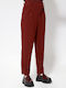 Women's High-waisted Fabric Trousers Bordeaux