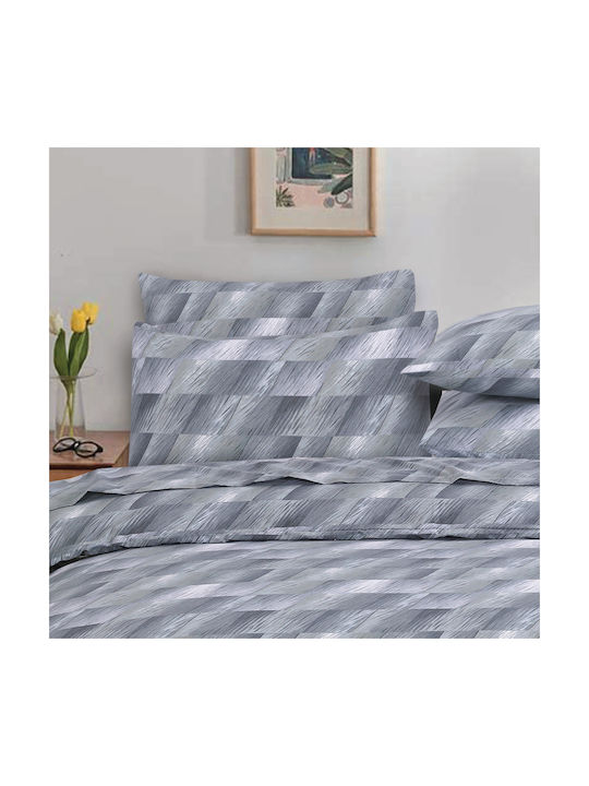 Casa Colori Illus Pillowcase Set with Envelope Cover Gray 50x70cm.