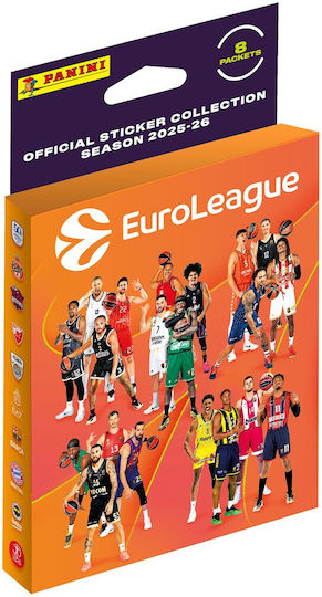 Panini Euroleague 2026 Sticker Mini Blister 8 Packs 5 Stickers