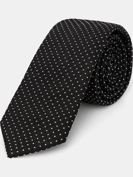 Hugo Men's Tie Silk Printed in Black Color