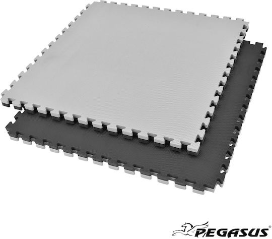 Eva Double Sided EVA Gym Floor Puzzle Mat Black 100x100x2cm