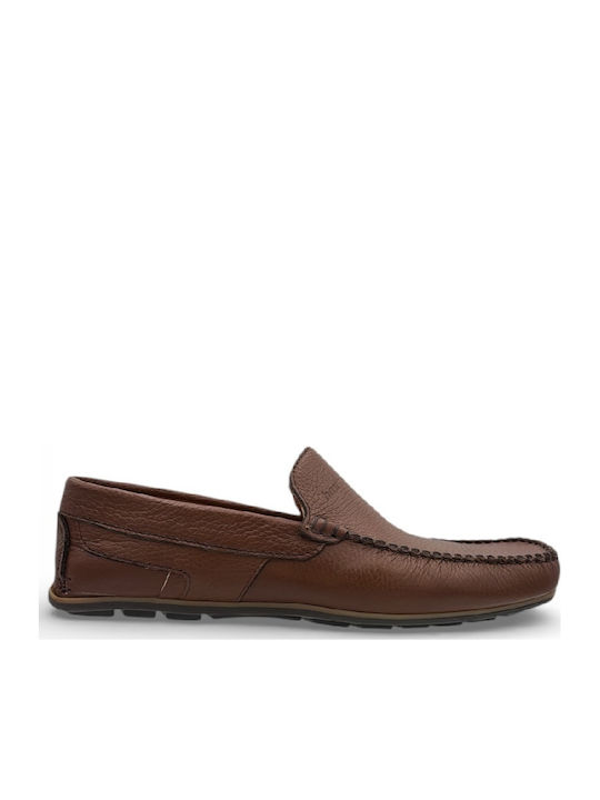 Box Shoes Men's Leather Moccasins Tabac Brown