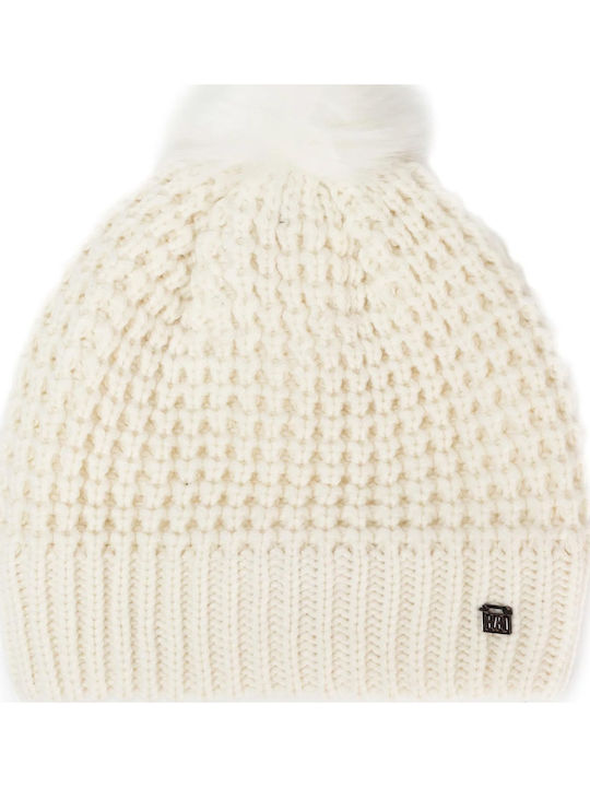 Off White Off White Beanie Γυναικείος Σκούφος Πλεκτός σε Λευκό χρώμα
