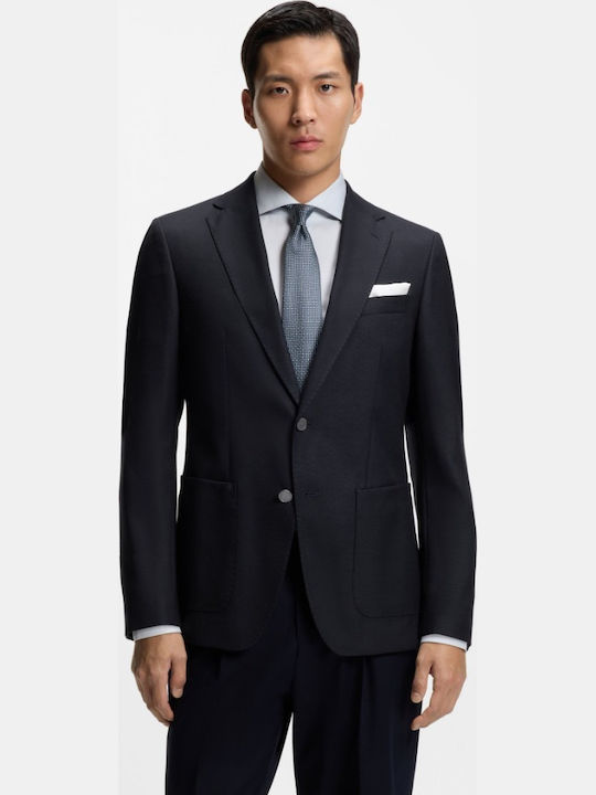 Winter Men’s Suit Jacket with Regular Fit Dark Blue