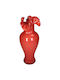 Vază Decorativă Sticlă Roșu 14x14x32cm 1buc