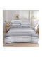 Casa Colori Bettwäsche-Set Doppel mit Gummiband 140x200+30cm. Grey Harmony Gray 4Stück