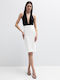 Pencil Midi Skirt White