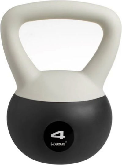 Kettle Bell Βαράκι Soft Λαβή Μαύρο Γκρι 4kg