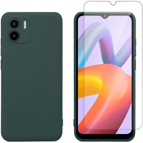 Redshield Back Cover Σιλικόνης / Tempered Glass Πράσινο (Redmi A2)