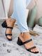 Mules mit Absatz in Schwarz Farbe
