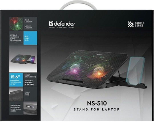 Defender Pad de răcire pentru Laptop cu 2 Ventilatoare și Iluminare (NS-510)