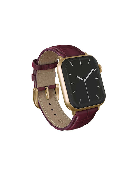 Burga Armband Leder Gold (Apple Watch 4/5/6/7/8/9/10/11, SE, Ultra)
