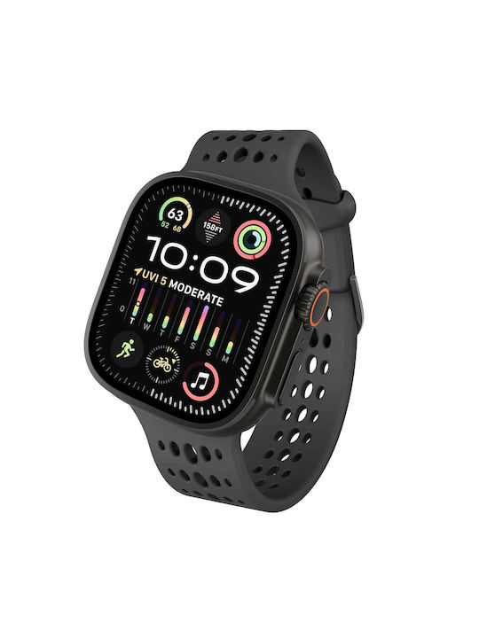 Decoded Silicone Strap Ares O Apple Watch 44 To 49mm Black