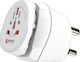 Skross 2-в-1 Универсален Пътнически Адаптер Европа Южна Африка 16a Бял
