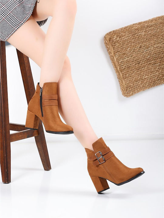 Wildleder Stiefeletten Damen Braun