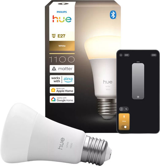 Philips Smart Λάμπα Philips Hue LED 9.5W για Ντουί E27 Θερμό Λευκό 1100lm Dimmable