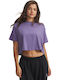 Women's Sports Oversized Crop T-shirt Purple