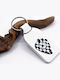 Handmade Leather Keychain Guitar Pick Checkered Black White White Leather