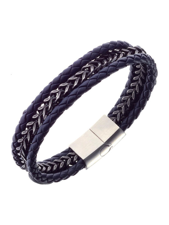 All Blacks Brățară Pentru Bărbați Din Piele 22cm