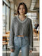 Kinder-Crop-Top Langarm Grey